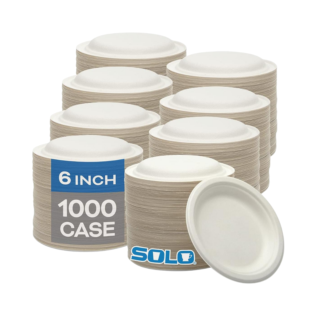 Bare® by Solo® Eco-Forward® Sugarcane Round Plate – 6", Ivory