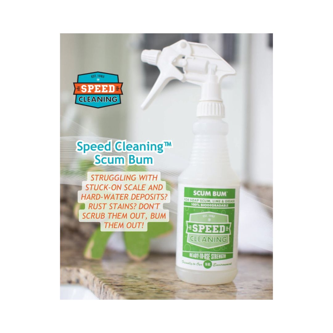 Speed Cleaning™ Scum Bum – 32 oz With Mixing Bottle, Soap Scum Remover
