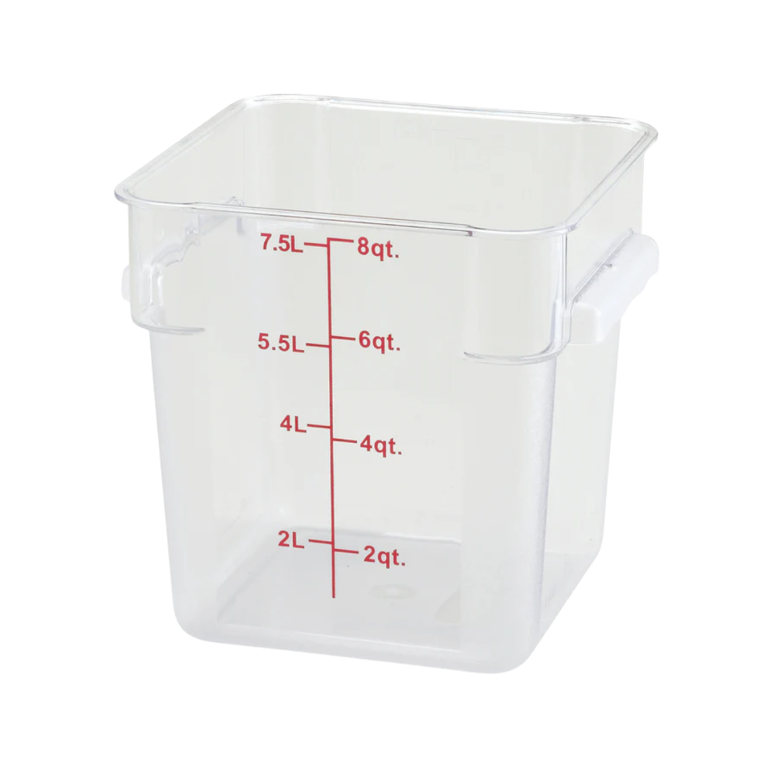 Winco® Square Clear Polycarbonate Food Storage Containers – 2 Qt to 22 Qt