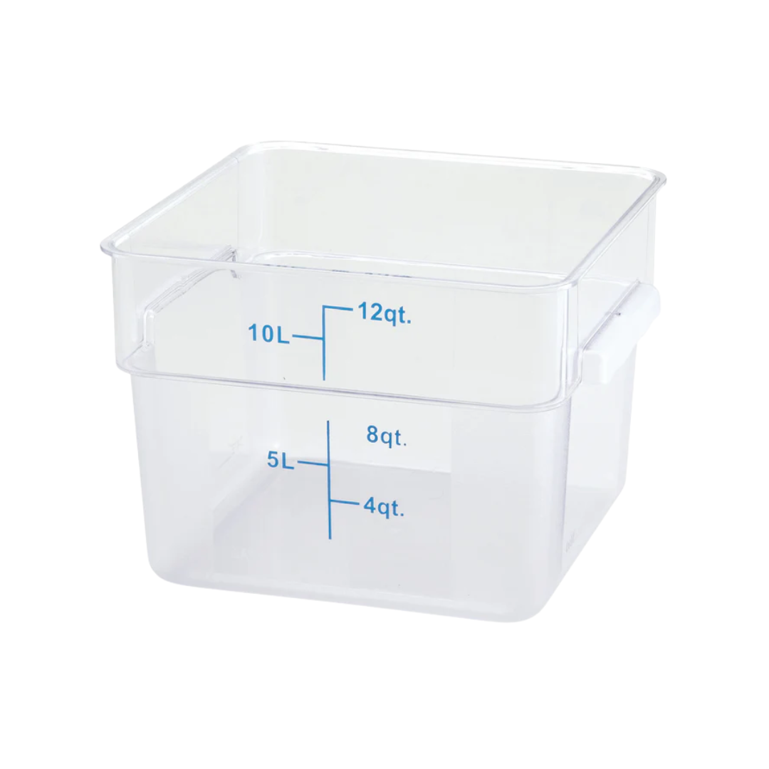 Winco® Square Clear Polycarbonate Food Storage Containers – 2 Qt to 22 Qt