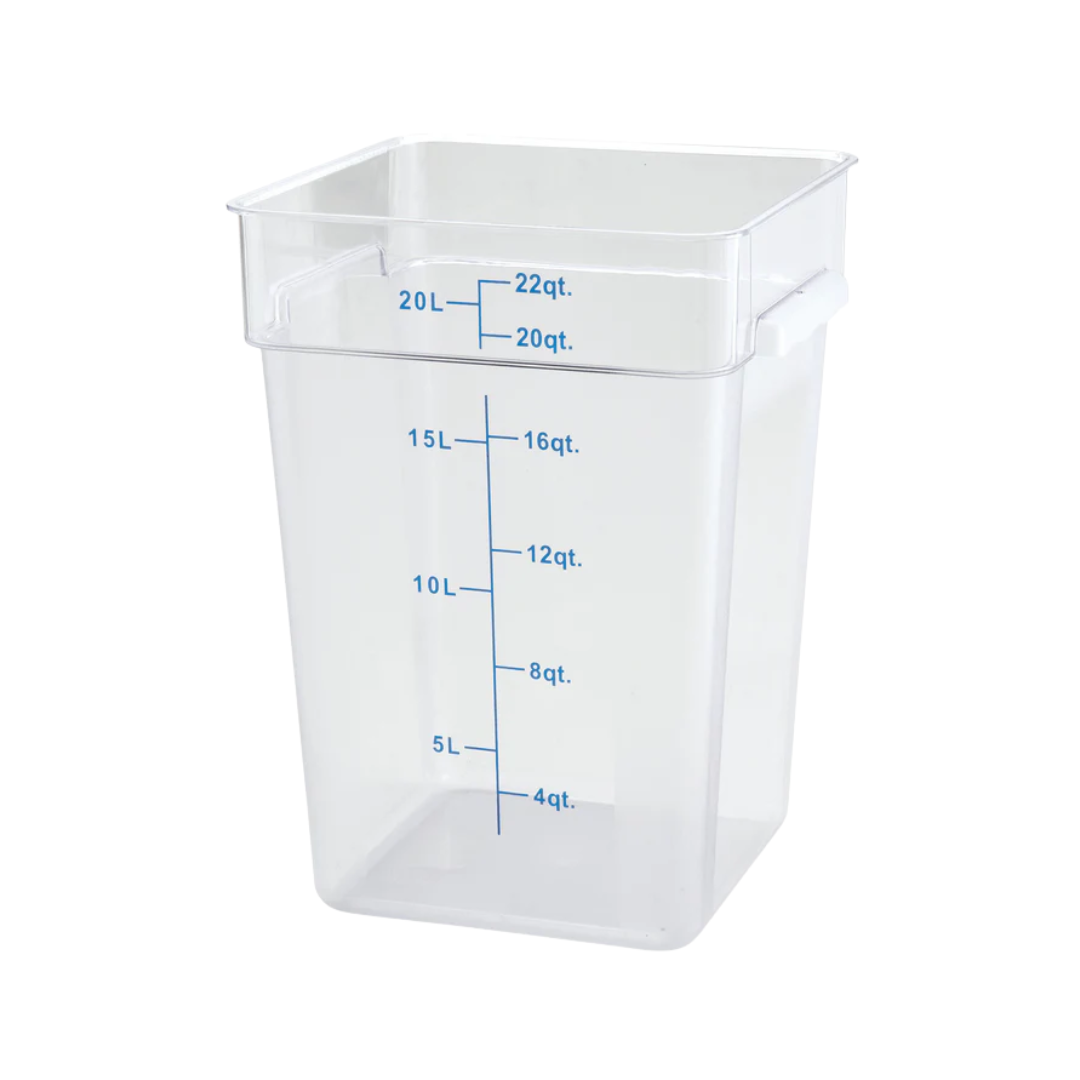 Winco® Square Clear Polycarbonate Food Storage Containers – 2 Qt to 22 Qt