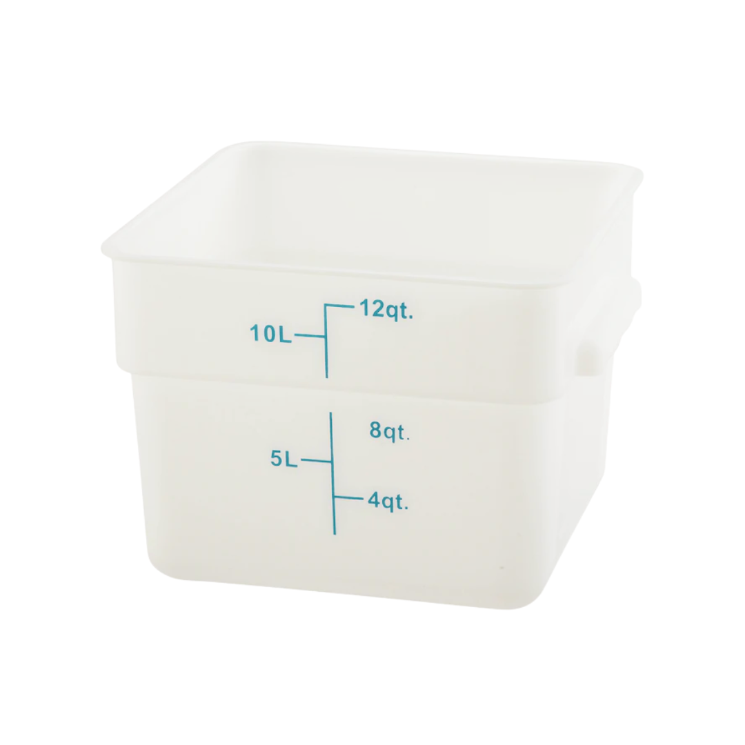 Winco® Square White Polypropylene Food Storage Containers – 4 Qt to 22 Qt
