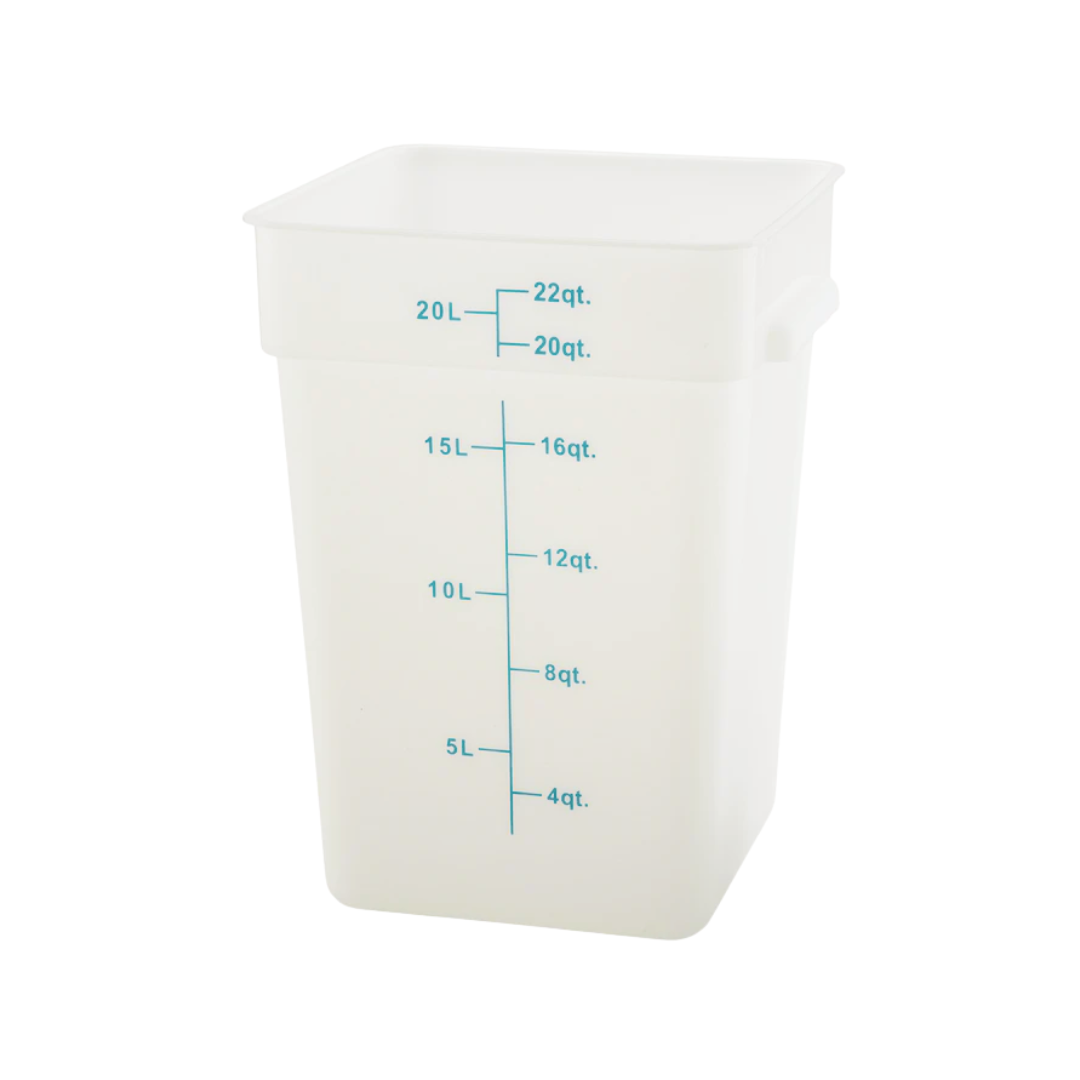 Winco® Square White Polypropylene Food Storage Containers – 4 Qt to 22 Qt