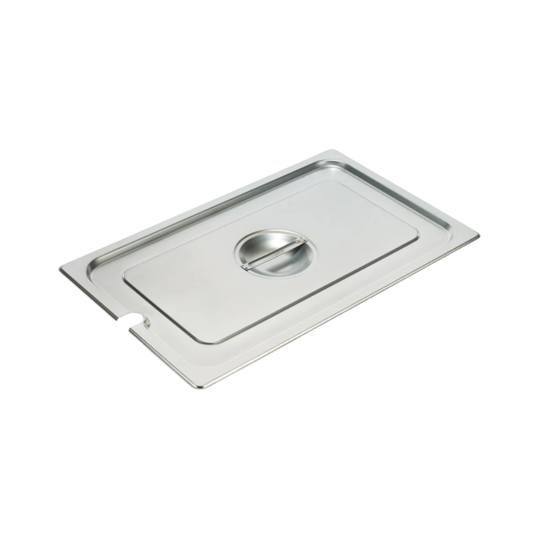 Winco® 18/8 Stainless Steel Flat Steam Pan Covers – Slotted & Solid, Multiple Sizes