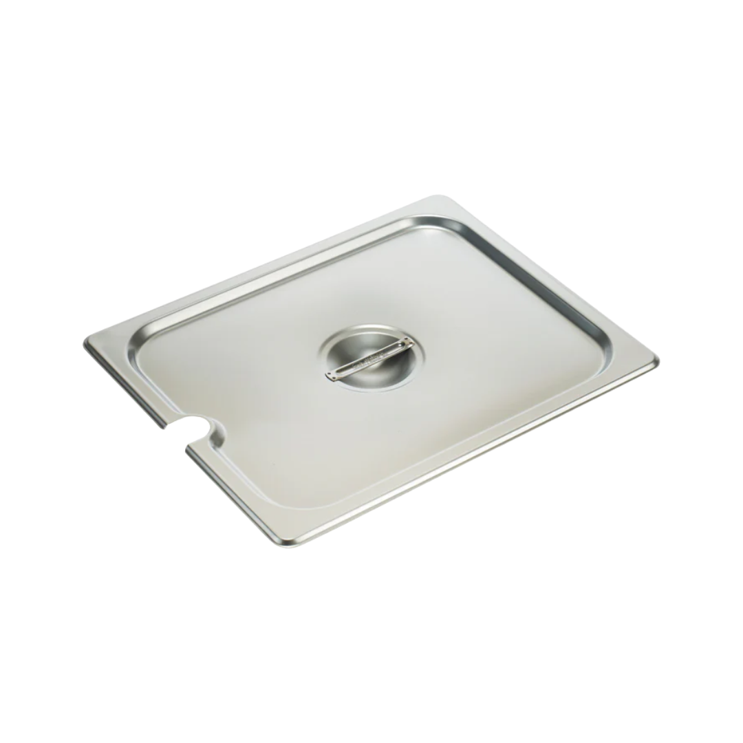 Winco® 18/8 Stainless Steel Flat Steam Pan Covers – Slotted & Solid, Multiple Sizes