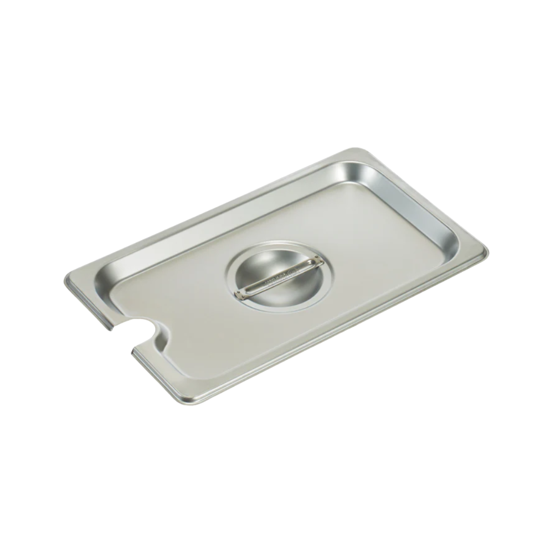 Winco® 18/8 Stainless Steel Flat Steam Pan Covers – Slotted & Solid, Multiple Sizes