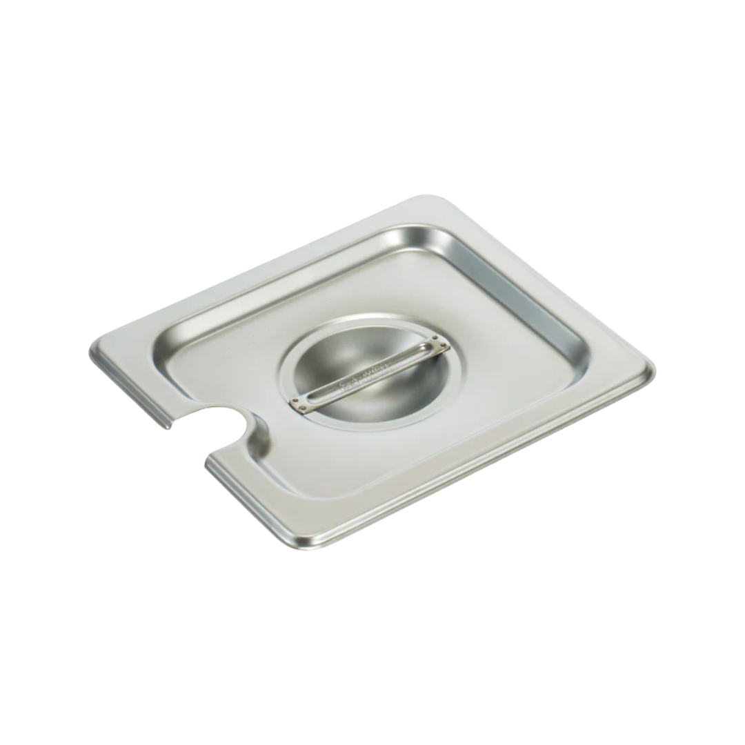 Winco® 18/8 Stainless Steel Flat Steam Pan Covers – Slotted & Solid, Multiple Sizes