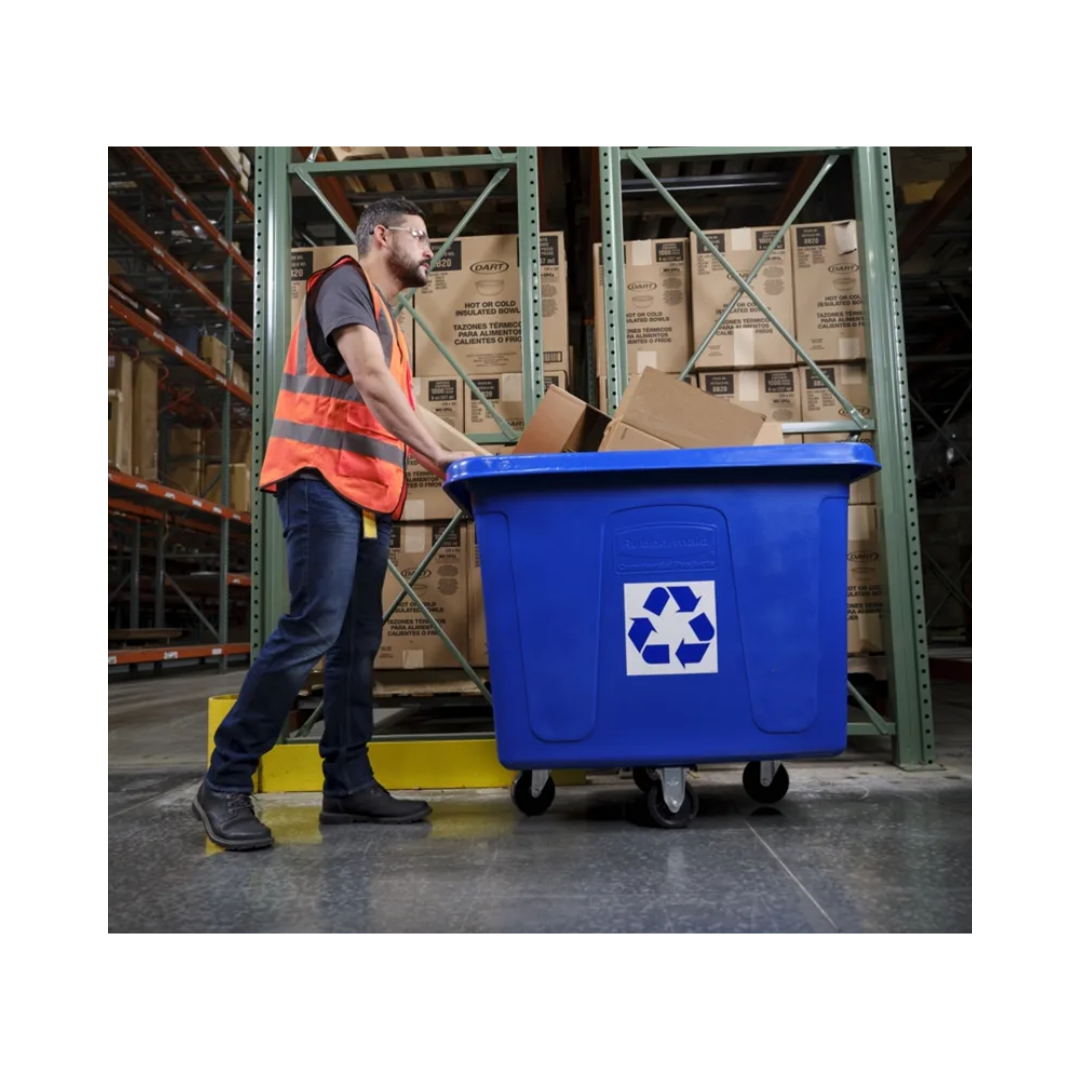 Rubbermaid® 16 Cu. Ft. Recycling Cube Truck – 500 lb., Blue
