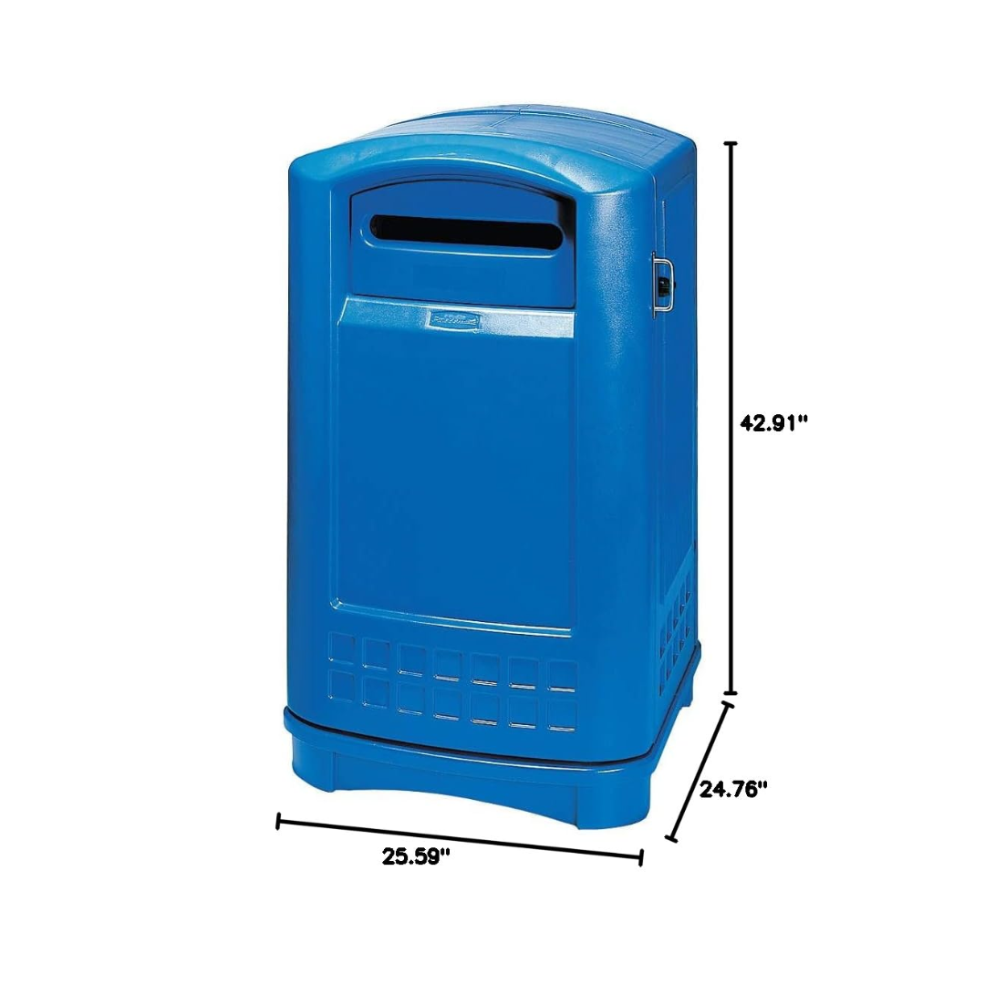 Rubbermaid® Plaza™ Outdoor Station Containers – 50 Gal, Bottle & Can / Paper Recycling