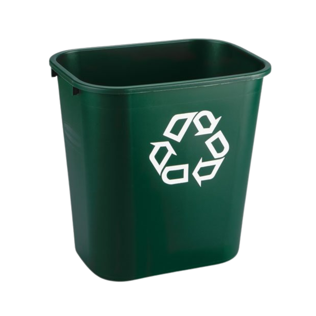 Rubbermaid® Medium Wastebasket Recycling Container – 28 Qt., Green