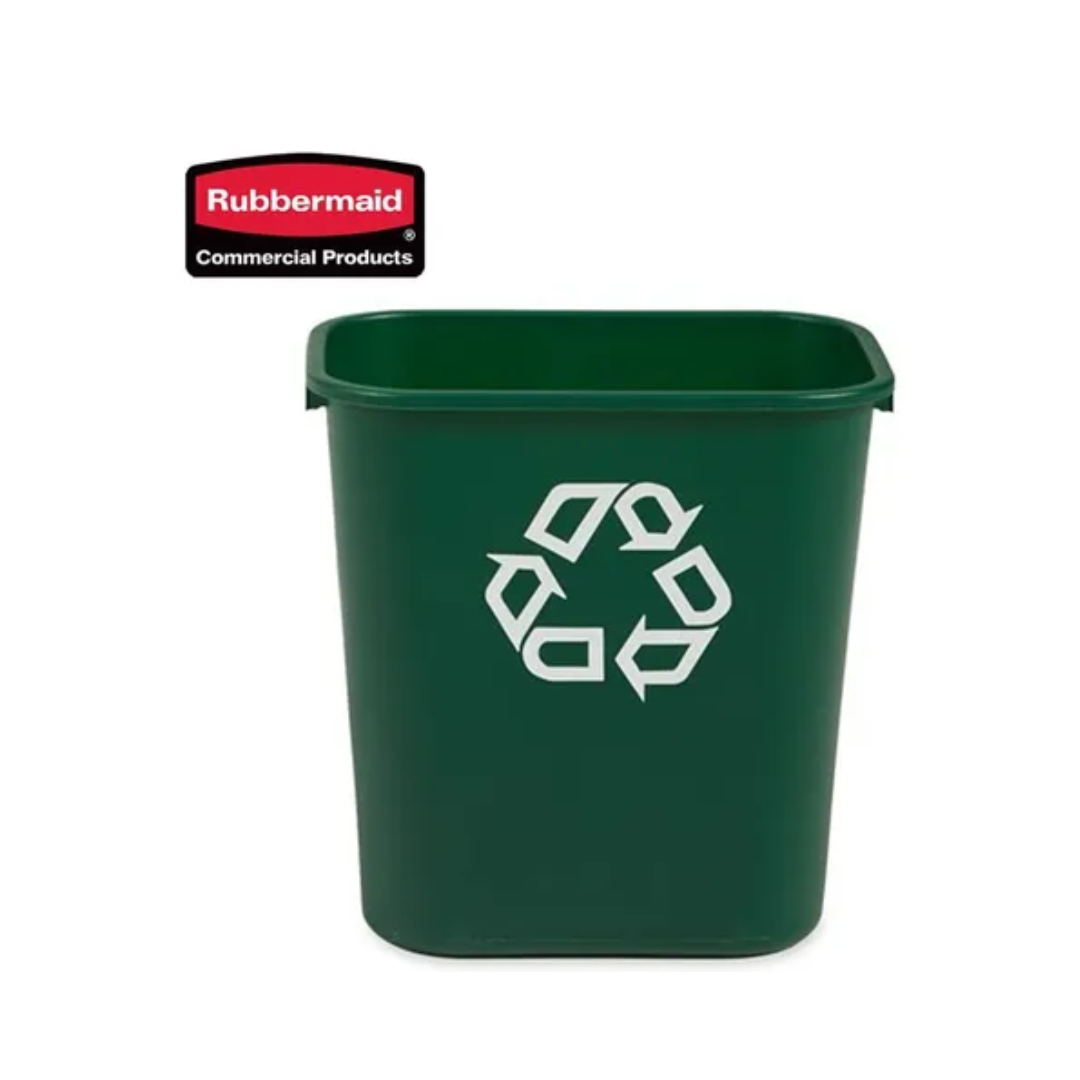 Rubbermaid® Medium Wastebasket Recycling Container – 28 Qt., Green