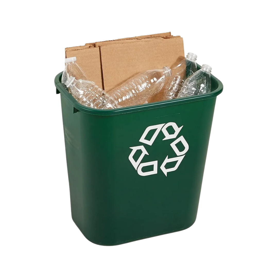 Rubbermaid® Medium Wastebasket Recycling Container – 28 Qt., Green