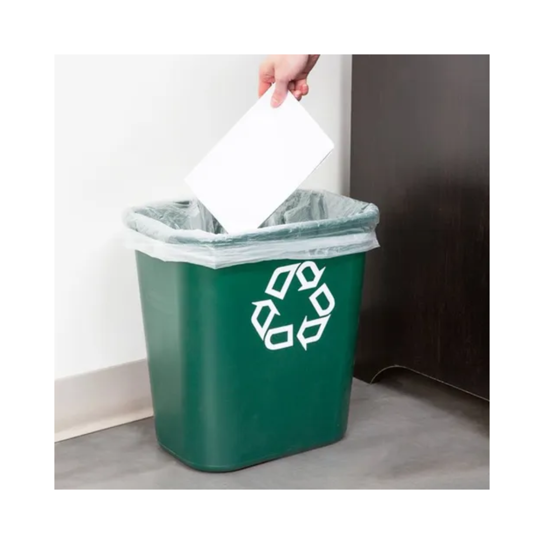 Rubbermaid® Medium Wastebasket Recycling Container – 28 Qt., Green