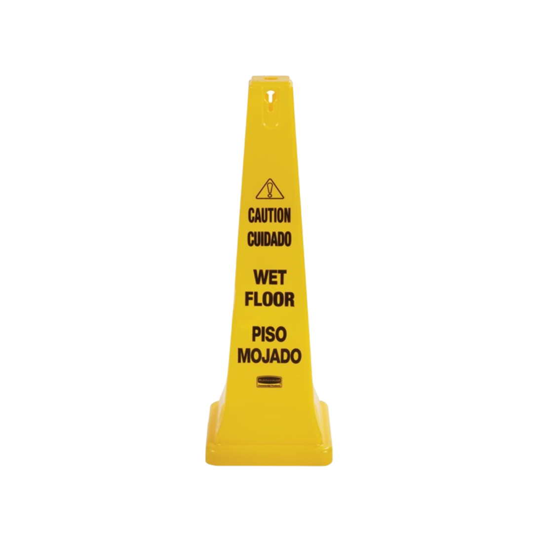 Rubbermaid® "Caution Wet Floor" Imprint 36" Safety Cone – Multi-Lingual