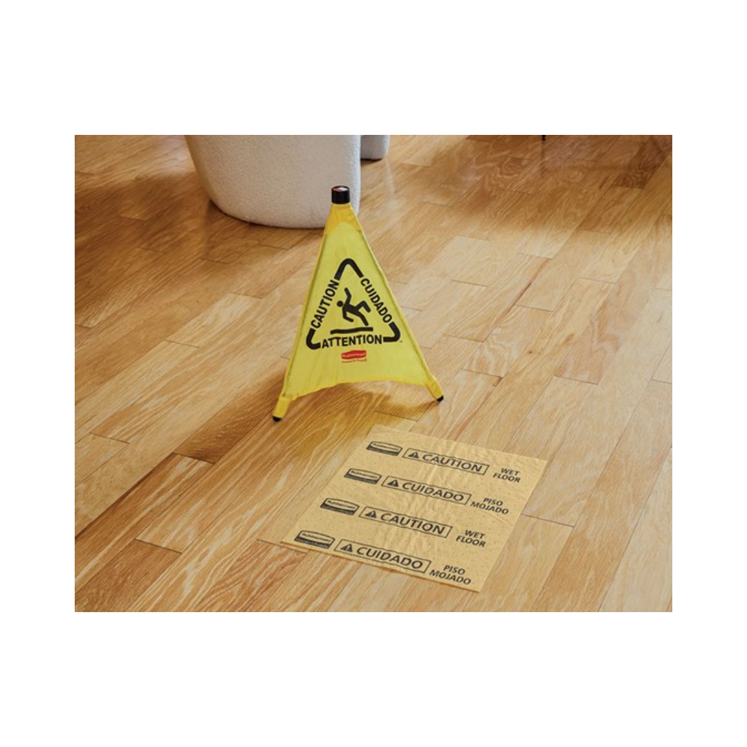 Rubbermaid® Multilingual "Wet Floor" Pop-Up Safety Cones - 20"
