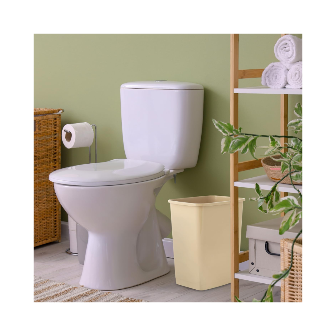 Continental® UL Classified Rectangular Wastebaskets – Fire-Resistant, Sand, 14 Qt & 27 5/8 Qt