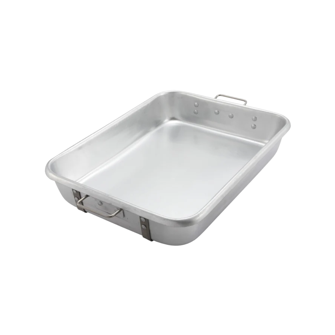 Winco® Aluminum Double Roaster Combination with Straps – 18"W x 24"L x 4-1/2"D