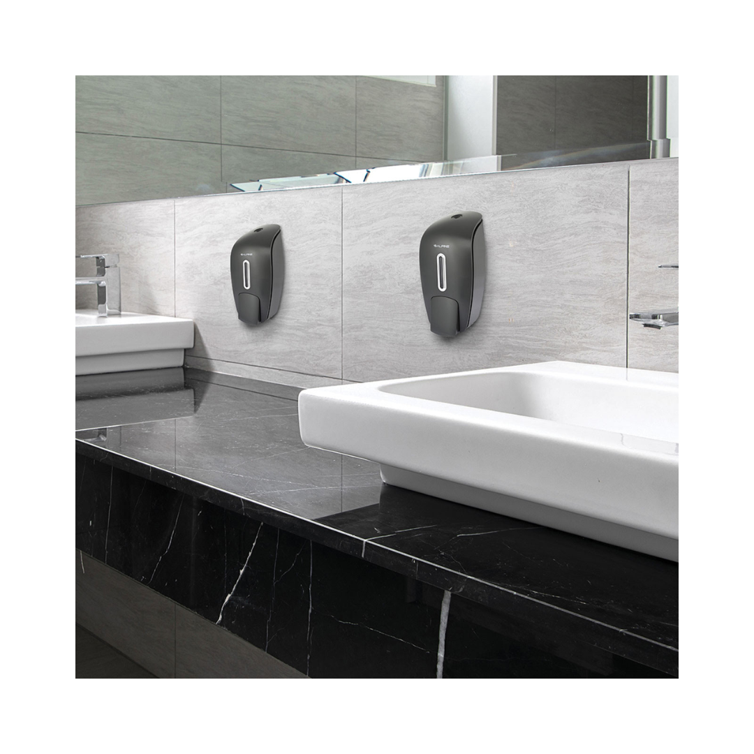 Alpine® Manual Soap & Hand Sanitizer Dispenser – 27 oz, Gray ABS Plastic