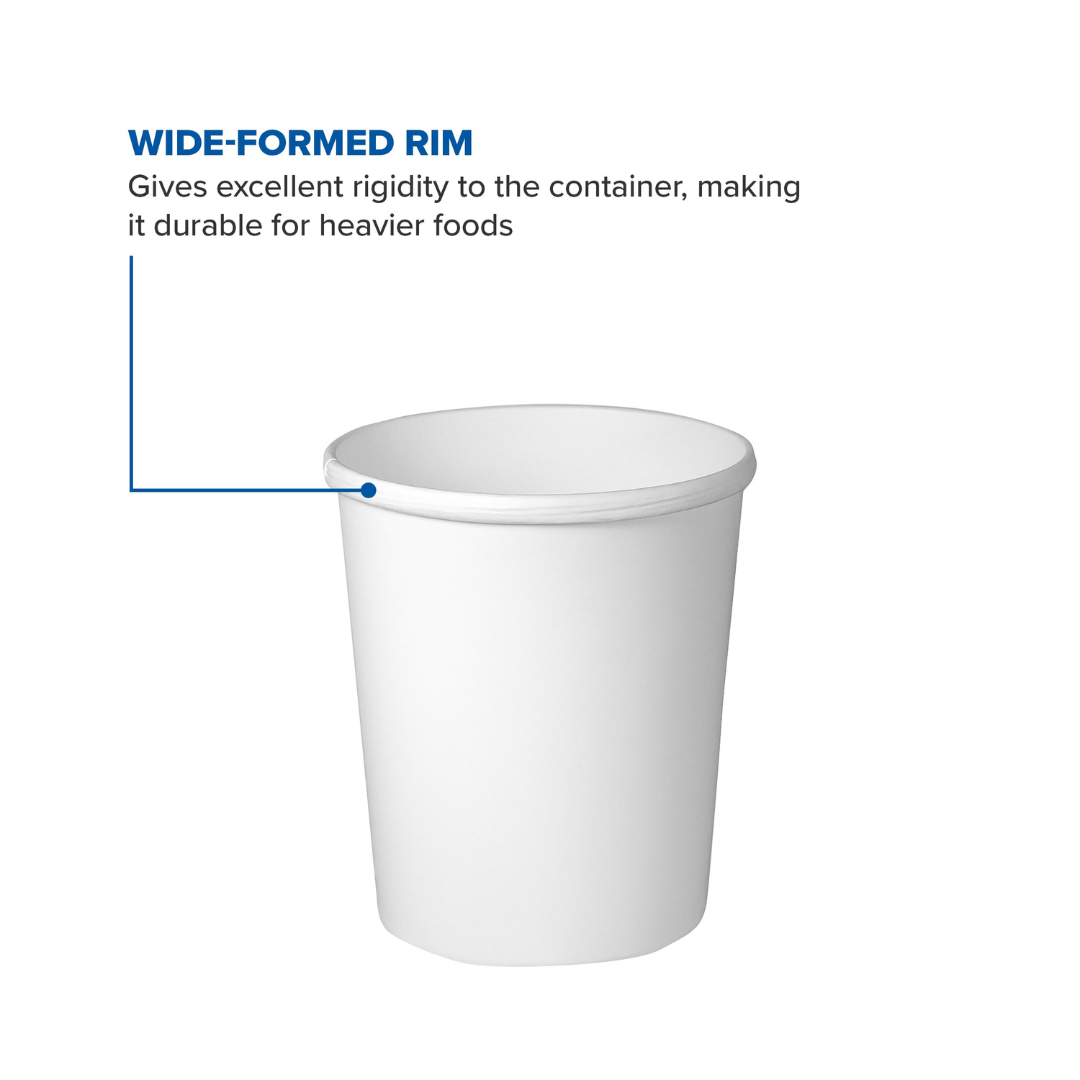 Solo® White Double Poly Paper Food Containers – 12 oz & 32 oz