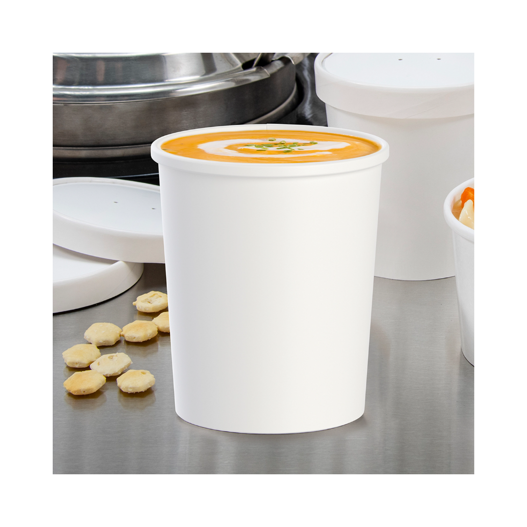Solo® White Double Poly Paper Food Containers – 12 oz & 32 oz
