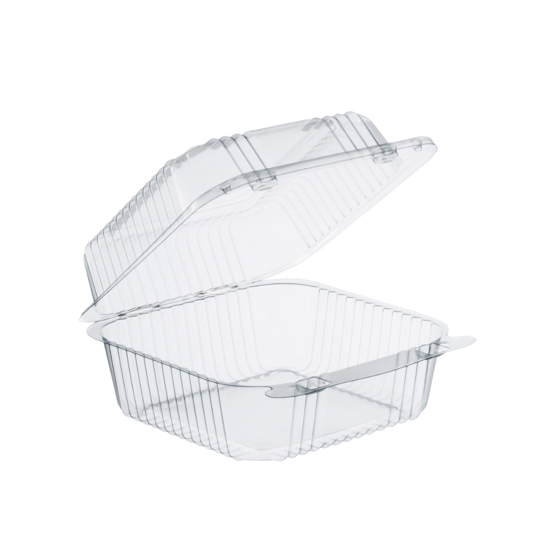 Dart® StayLock® OPS Hinged Lid Containers – Clear OPS, 6", 7" x 6", 9" x 5"