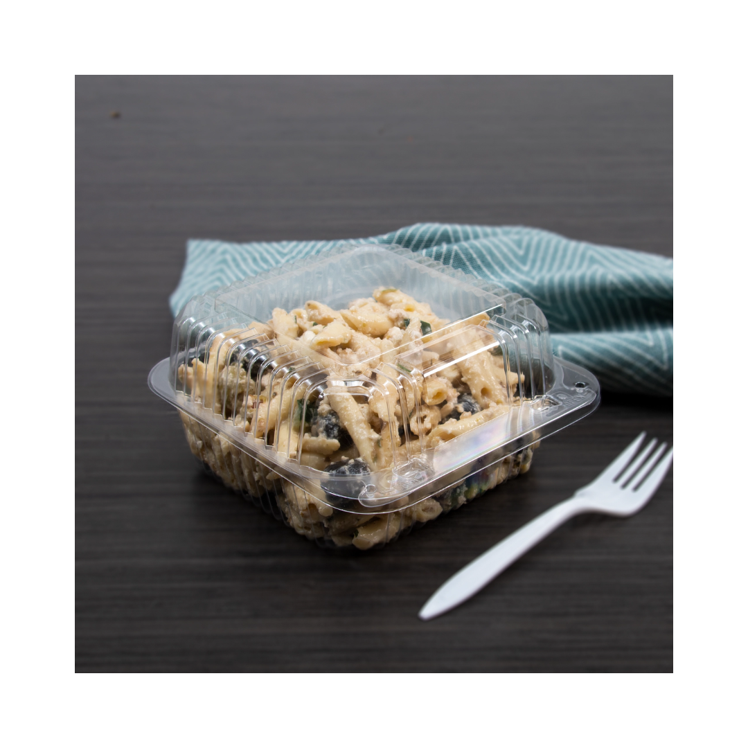Dart® StayLock® OPS Hinged Lid Containers – Clear OPS, 6", 7" x 6", 9" x 5"