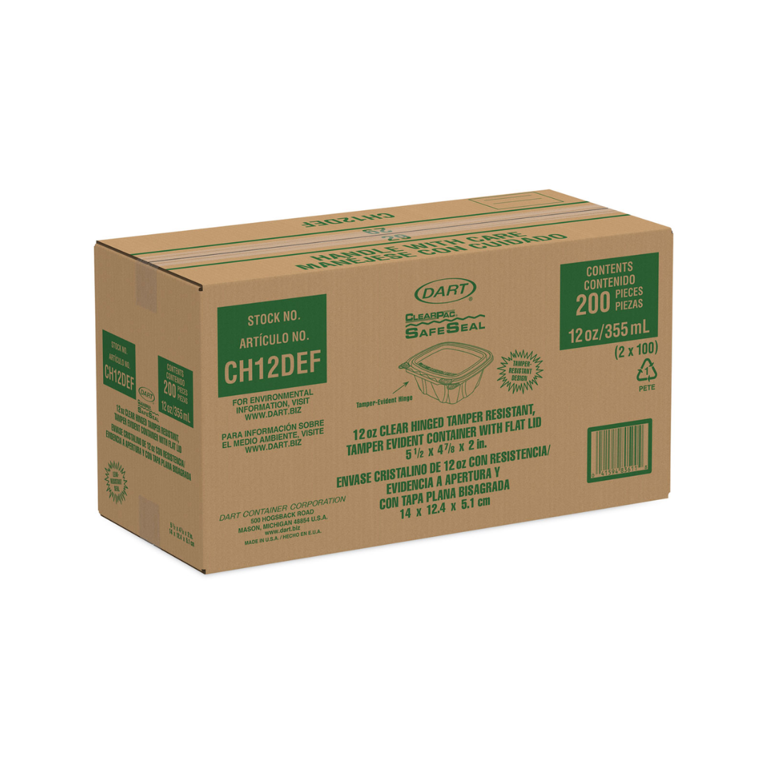 Dart® ClearPac® SafeSeal™ Tamper-Evident Containers – 6 oz to 32 oz, Flat Lid