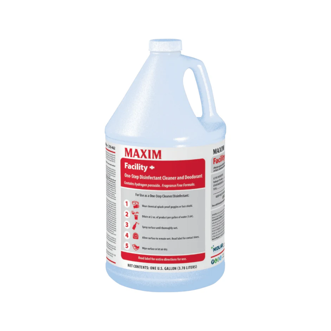 Maxim® Facility+ Disinfectant, Cleaner & Deodorant – 1 Gallon with Mixing Bottle