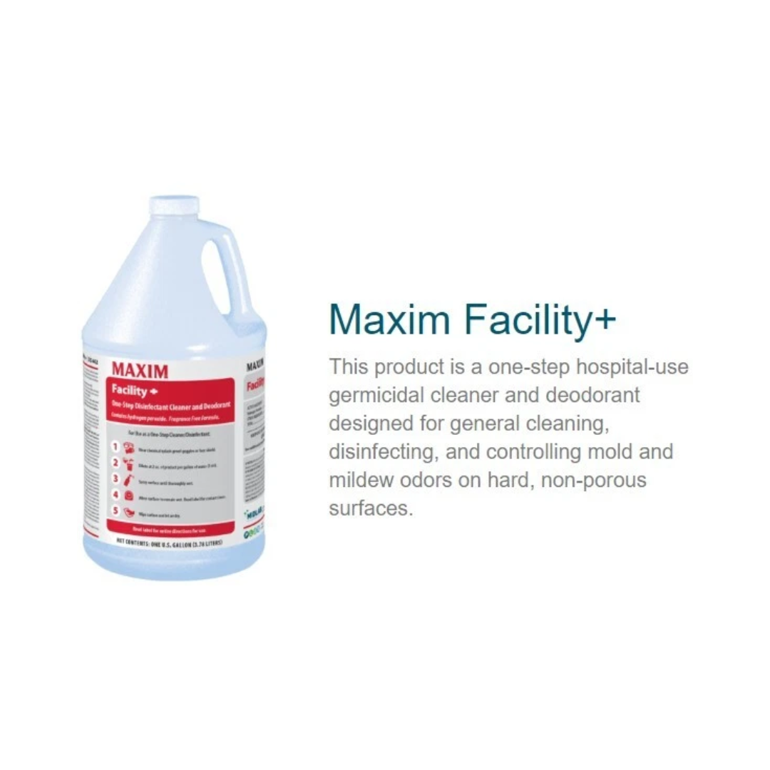 Maxim® Facility+ Disinfectant, Cleaner & Deodorant – 1 Gallon with Mixing Bottle
