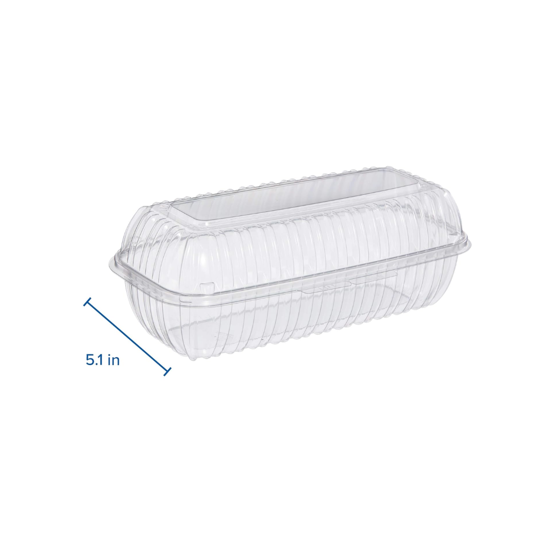 Dart® ClearSeal® OPS Hinged Lid Hoagie Container – 9" x 5", Clear