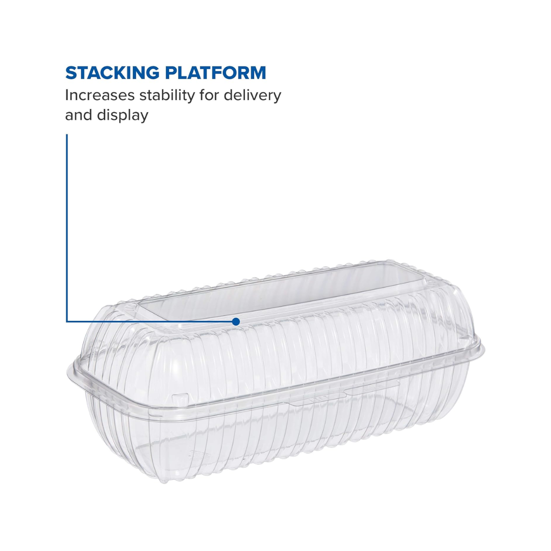 Dart® ClearSeal® OPS Hinged Lid Hoagie Container – 9" x 5", Clear