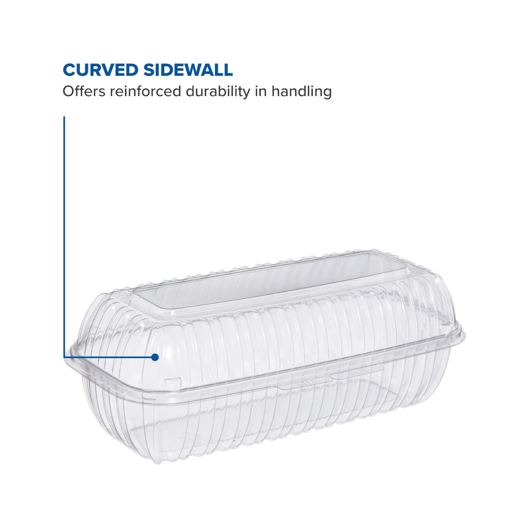 Dart® ClearSeal® OPS Hinged Lid Hoagie Container – 9" x 5", Clear