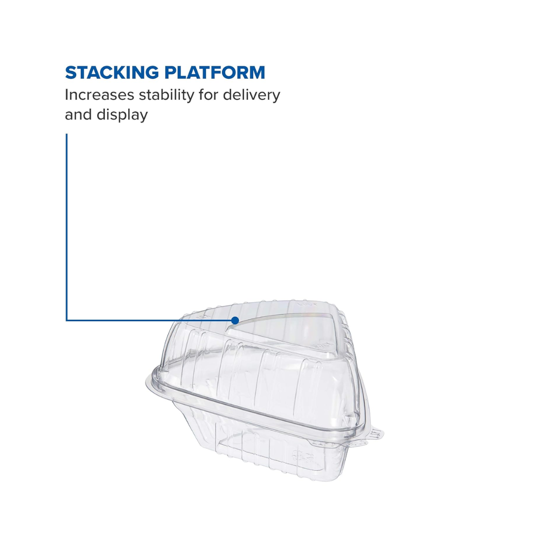 Dart® ClearSeal® OPS Plastic Pie Wedge Container – 5" x 6", Clear