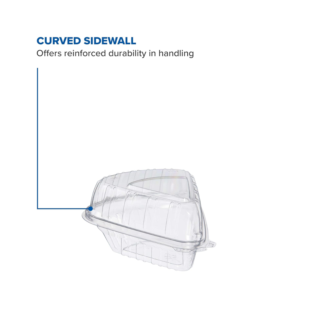 Dart® ClearSeal® OPS Plastic Pie Wedge Container – 5" x 6", Clear