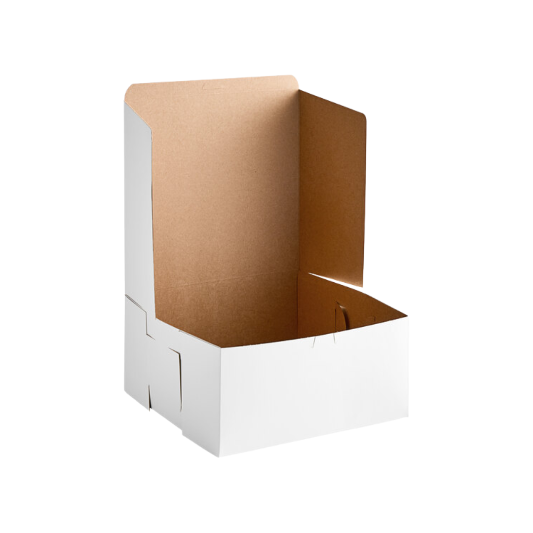 Southern Champion® Non-Window White Bakery Boxes – Lock Corner, Tuck-Top, Clay-Coated Kraft