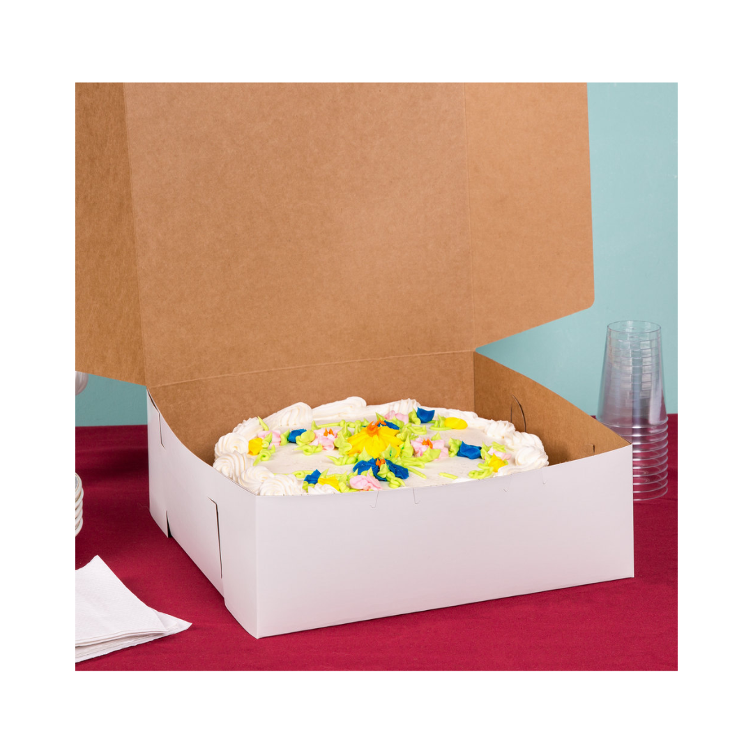 Southern Champion® Non-Window White Bakery Boxes – Lock Corner, Tuck-Top, Clay-Coated Kraft