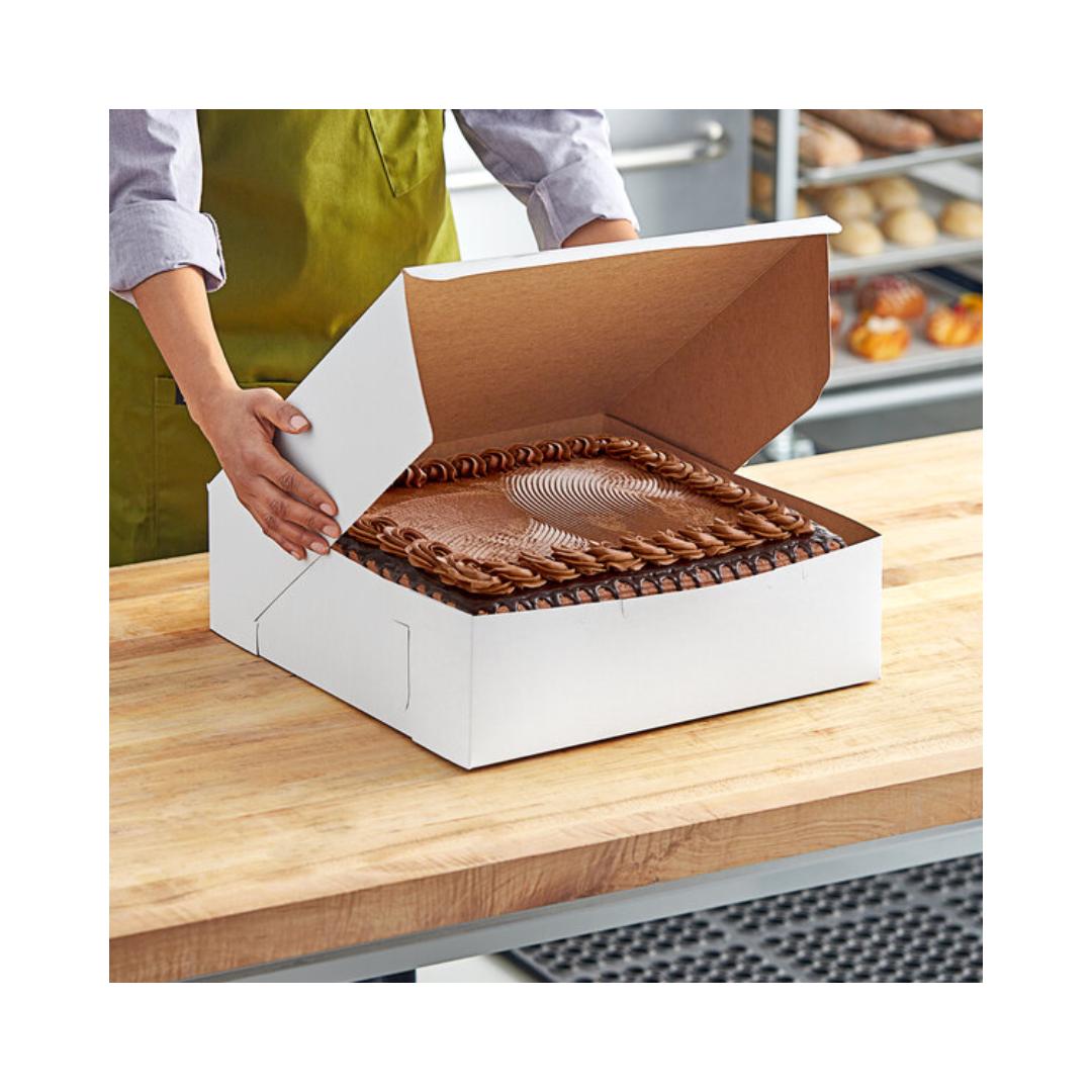 Southern Champion® Non-Window White Bakery Boxes – Lock Corner, Tuck-Top, Clay-Coated Kraft