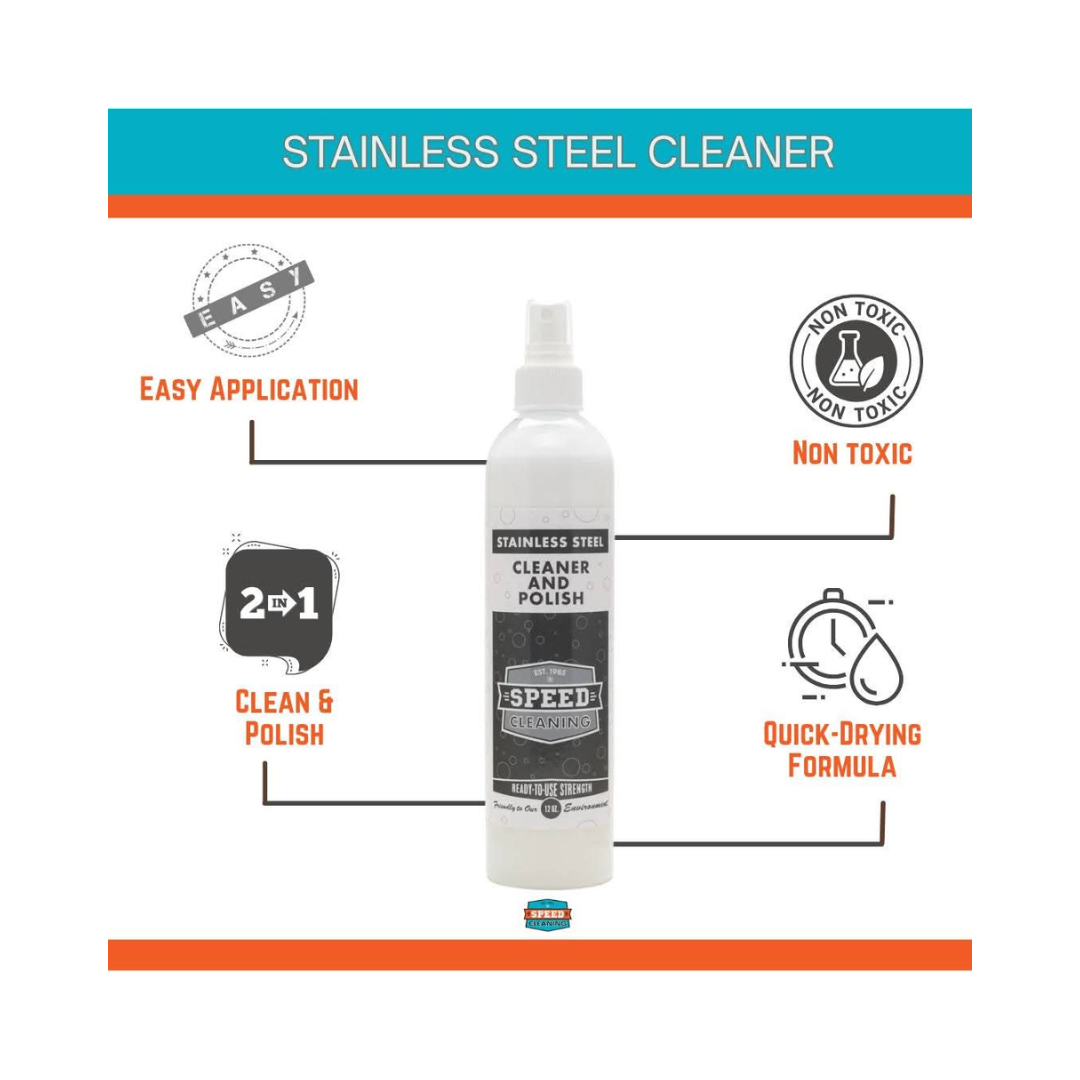 Speed Cleaning™ Stainless Steel Cleaner & Polish – 12 oz With Mist Sprayer