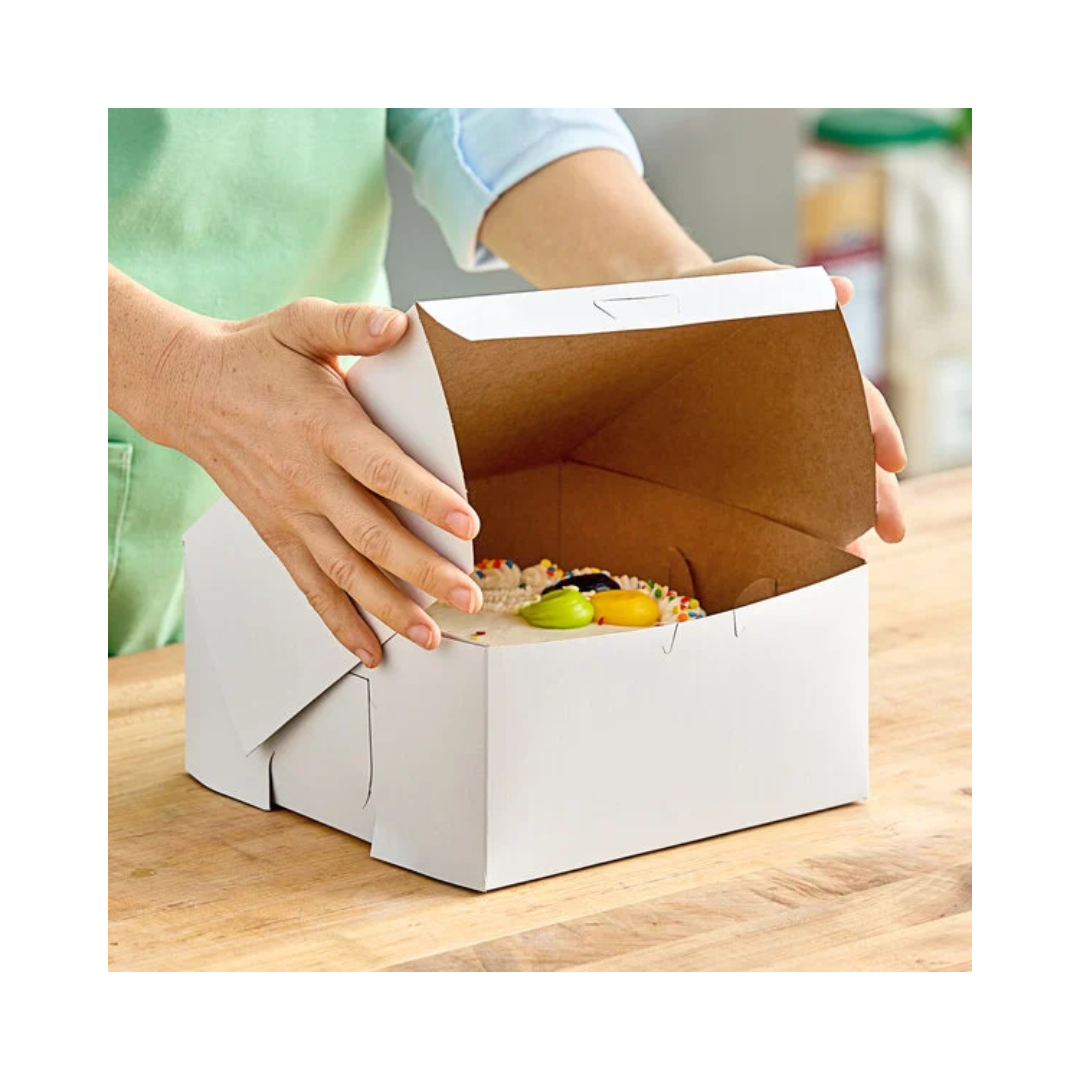 Southern Champion® Non-Window White Bakery Boxes – Lock Corner, Tuck-Top, Clay-Coated Kraft