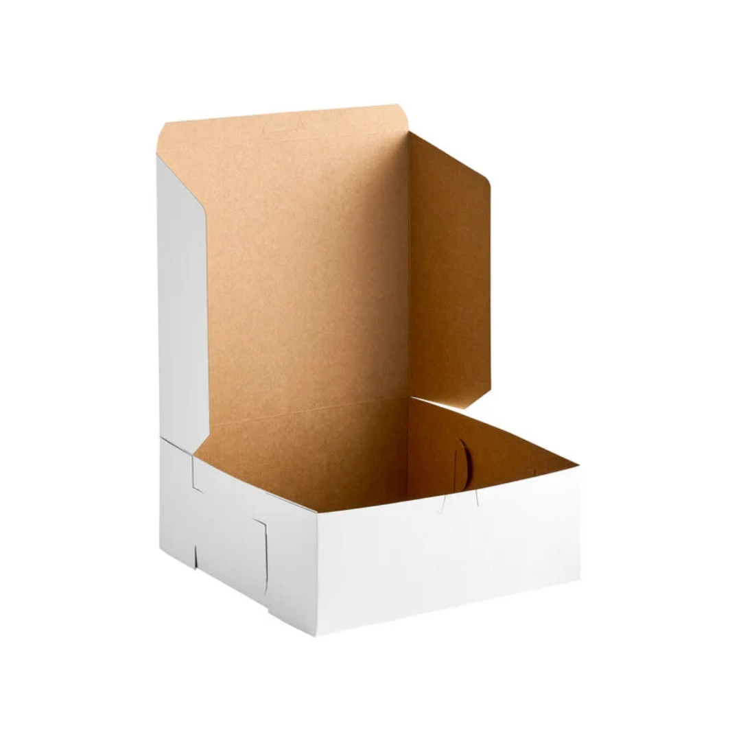 Southern Champion® Non-Window White Bakery Boxes – Lock Corner, Tuck-Top, Clay-Coated Kraft
