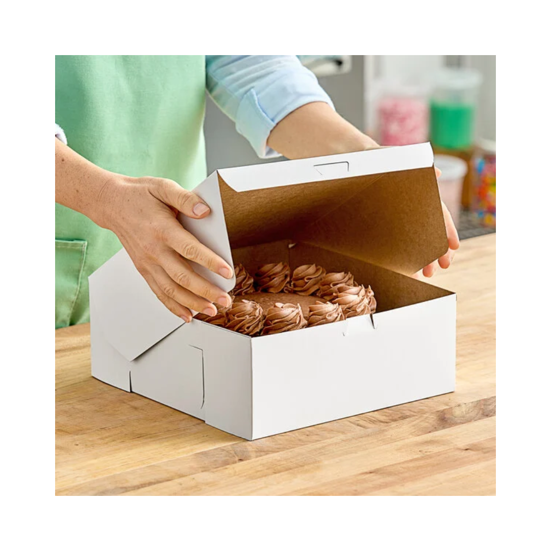 Southern Champion® Non-Window White Bakery Boxes – Lock Corner, Tuck-Top, Clay-Coated Kraft