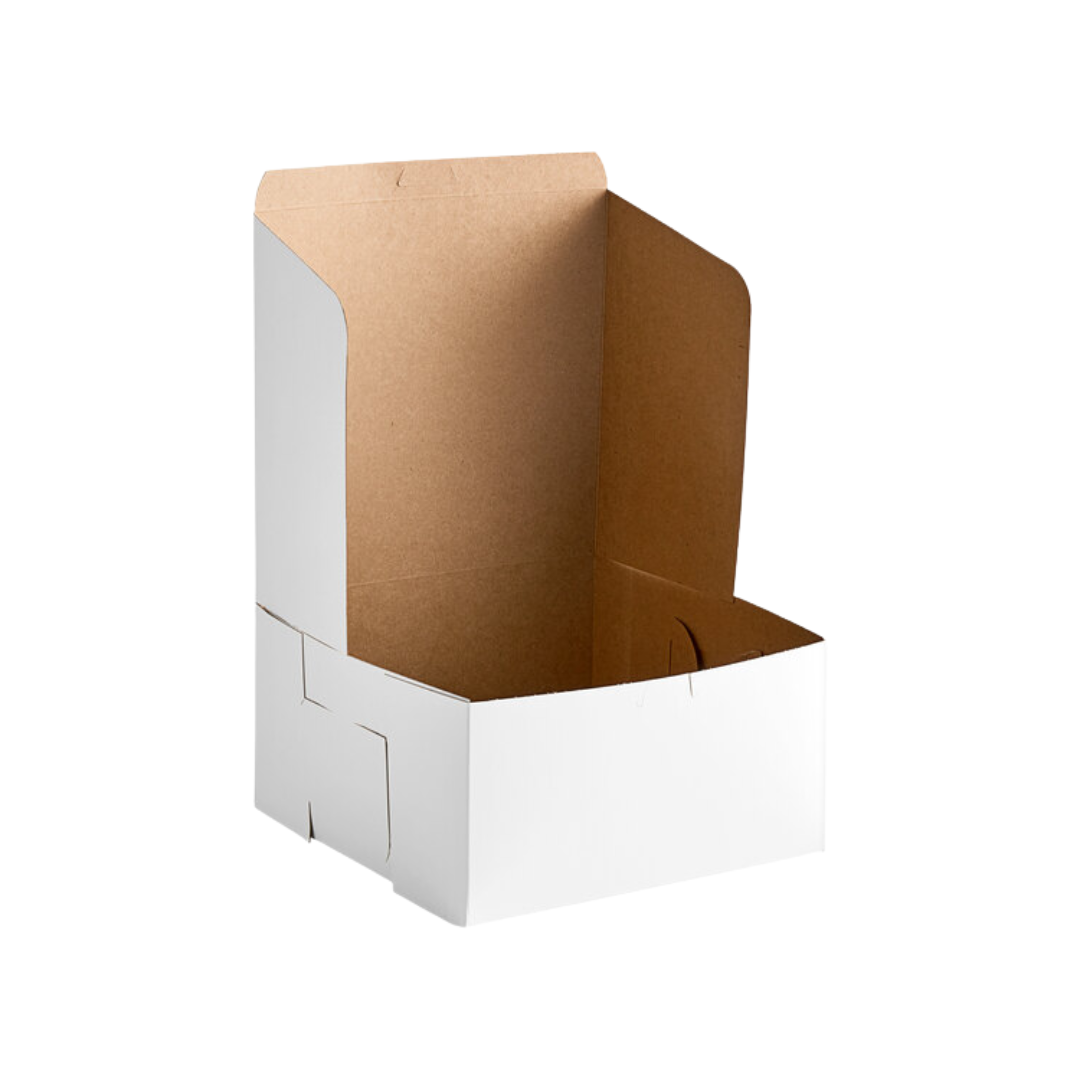 Southern Champion® Non-Window White Bakery Boxes – Lock Corner, Tuck-Top, Clay-Coated Kraft
