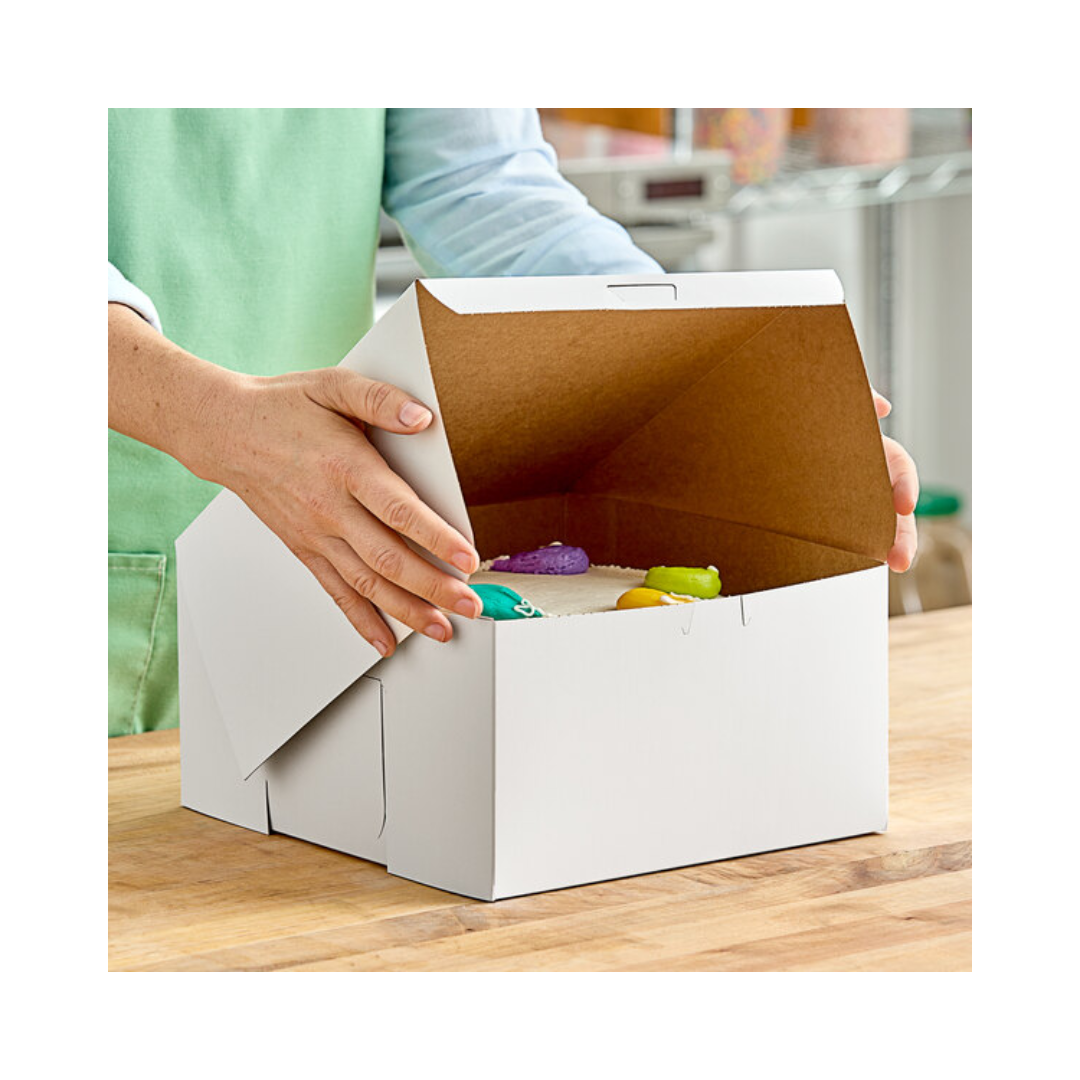 Southern Champion® Non-Window White Bakery Boxes – Lock Corner, Tuck-Top, Clay-Coated Kraft