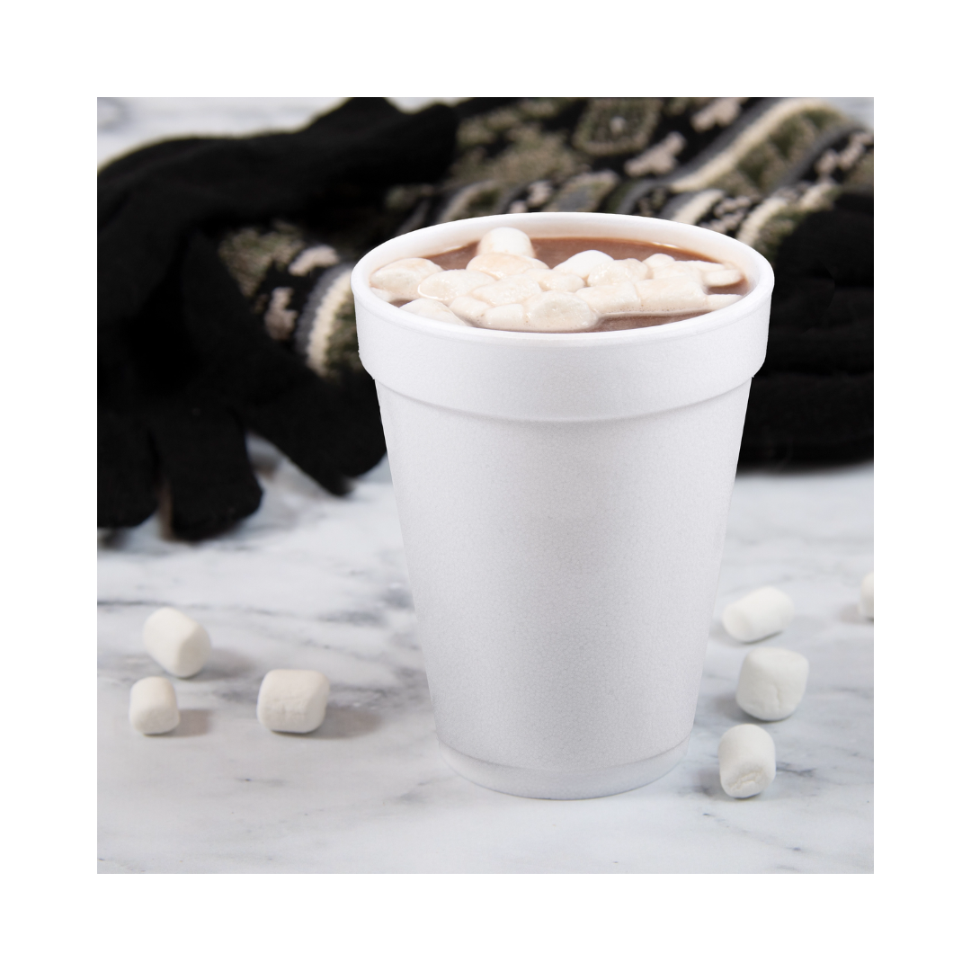Dart® J Cup® Insulated Foam Cups – 14 oz, White