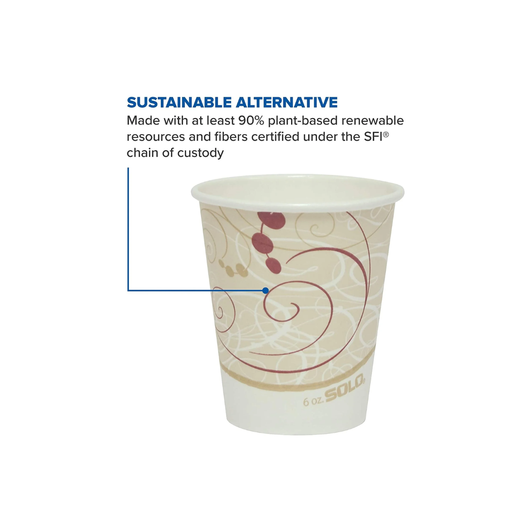 Solo® Symphony™ Single Poly Paper Hot Cups – 6 oz, 8 oz, 16 oz