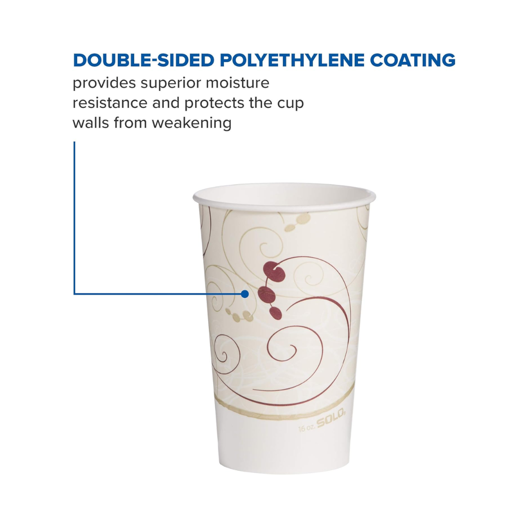 Solo® Symphony™ Single Poly Paper Hot Cups – 6 oz, 8 oz, 16 oz