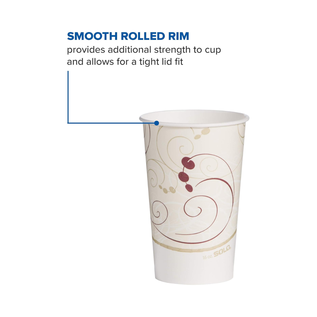 Solo® Symphony™ Single Poly Paper Hot Cups – 6 oz, 8 oz, 16 oz
