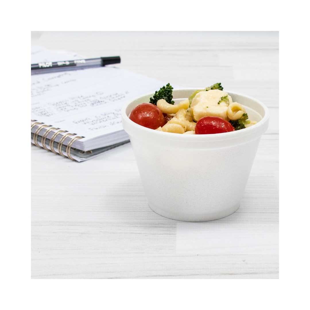 Dart® J Cup® Insulated EPS Foam Food Containers – White, 4 oz to 32 oz
