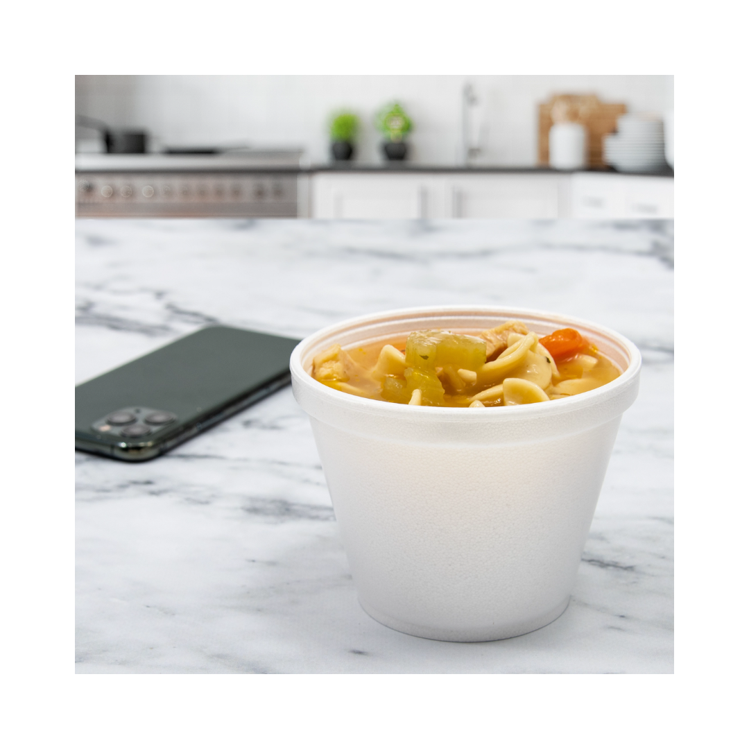 Dart® J Cup® Insulated EPS Foam Food Containers – White, 4 oz to 32 oz