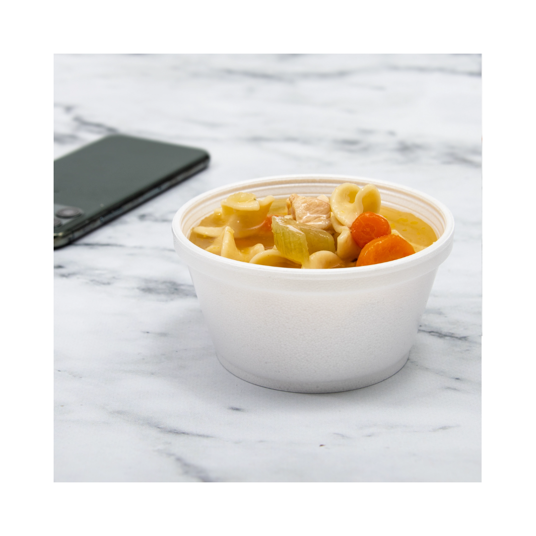 Dart® J Cup® Insulated EPS Foam Food Containers – White, 4 oz to 32 oz